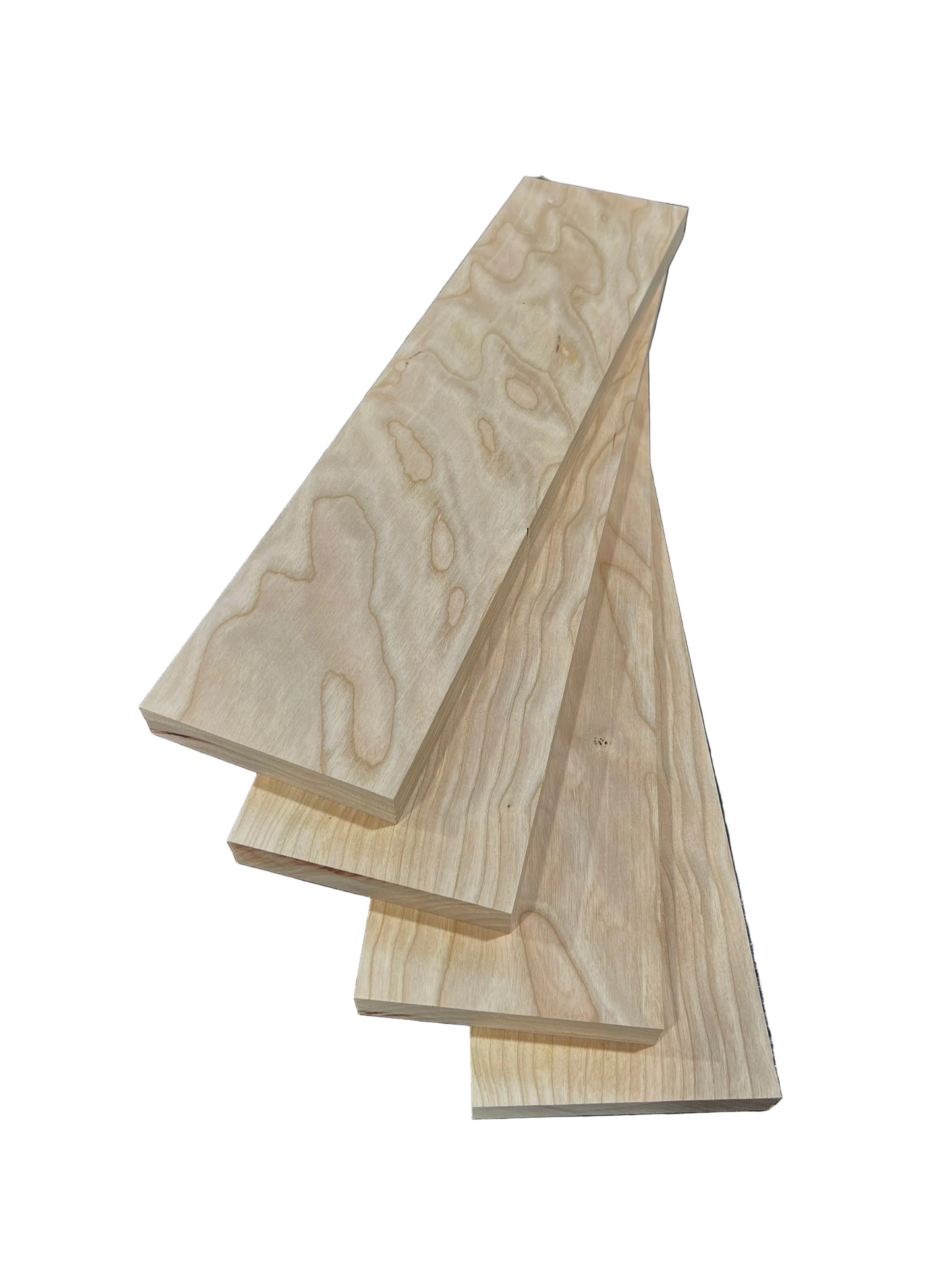 Curly Cherry S4S Pre-Cut Hobby Pack - 4 Boards - 20" Long