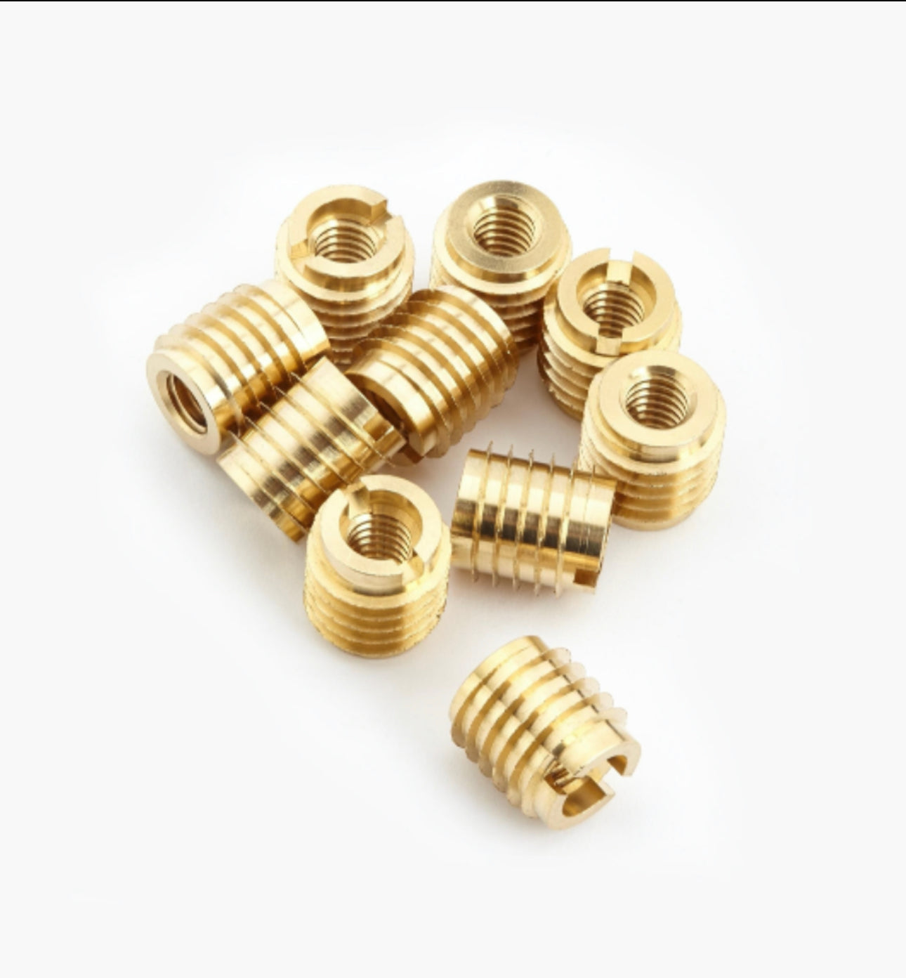 E-Z LOK 400-5 Knife Threaded Inserts for Hardwood 5/16-18 Brass 10 Pack)
