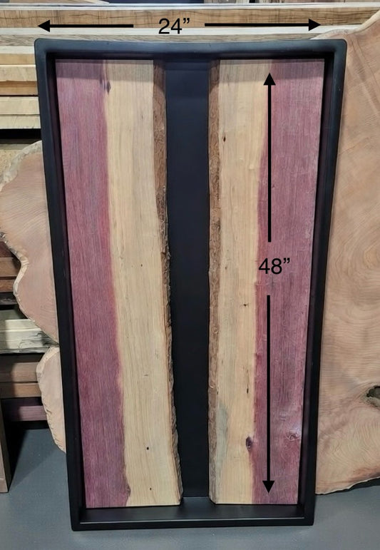 48" Purple Heart Coffee Table River Set #2