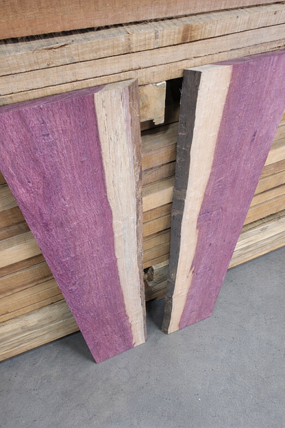 48" Purple Heart Coffee Table River Set #1