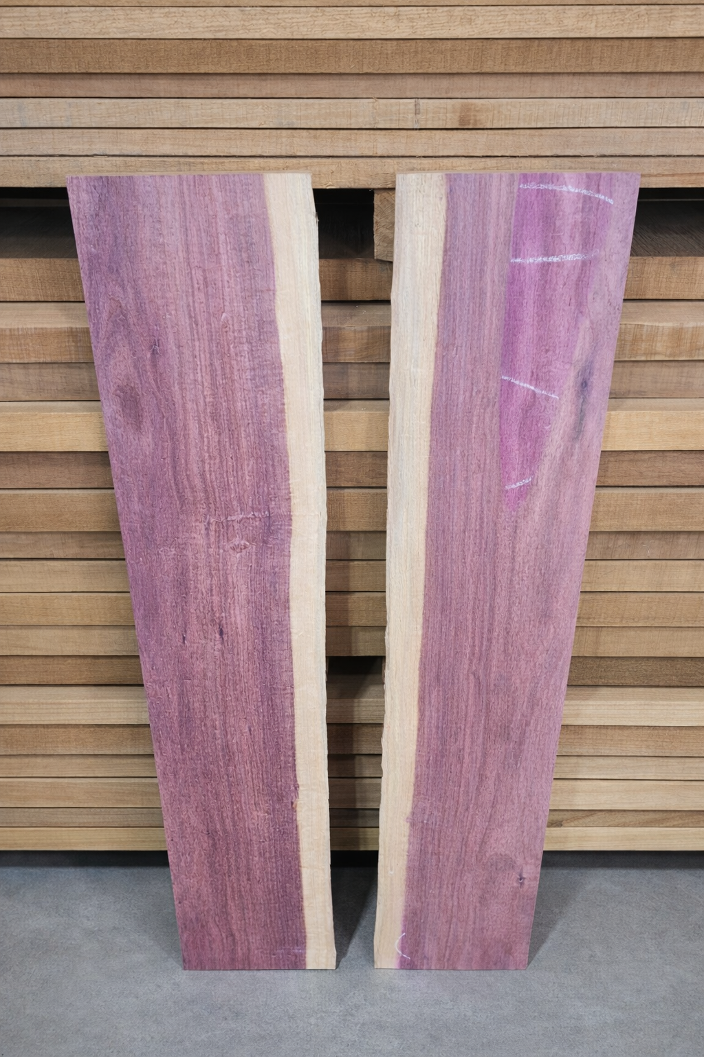 48" Purple Heart Coffee Table River Set #1