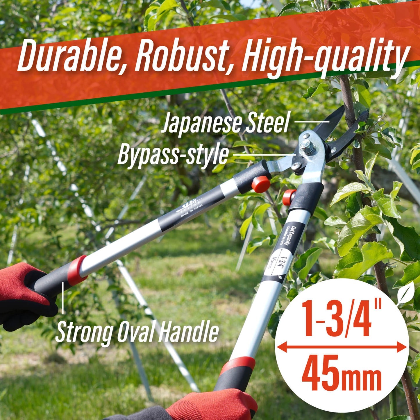 SUIZAN Japanese Bypass Hand Loppers 25 Inch