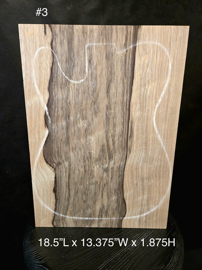 Black Limba Electric Guitar Body Blank - 1 Piece