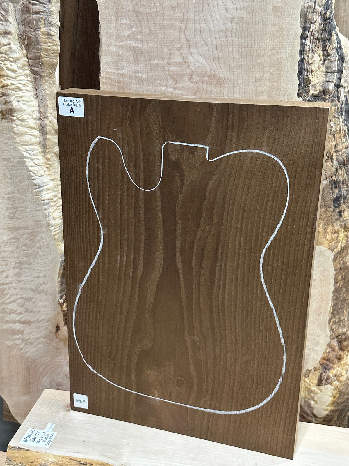 Roasted Ash Electric Guitar Blank - One Piece Body