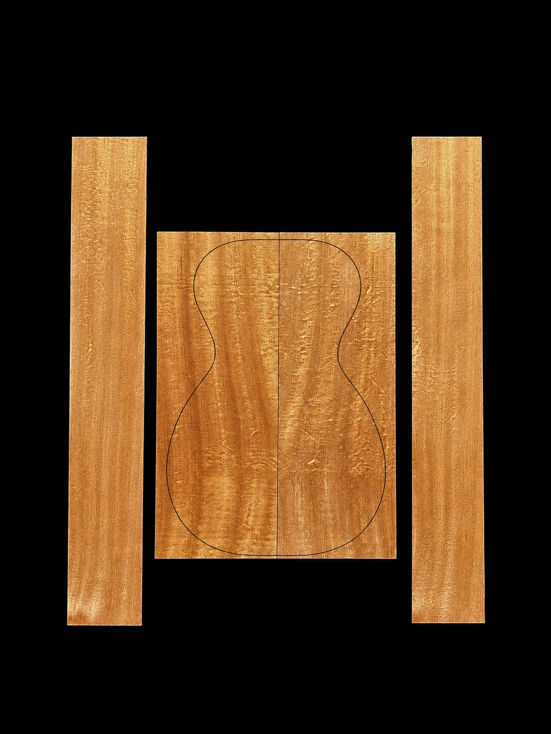 Sapele Pommele Dreadnought Back and Sides - 002