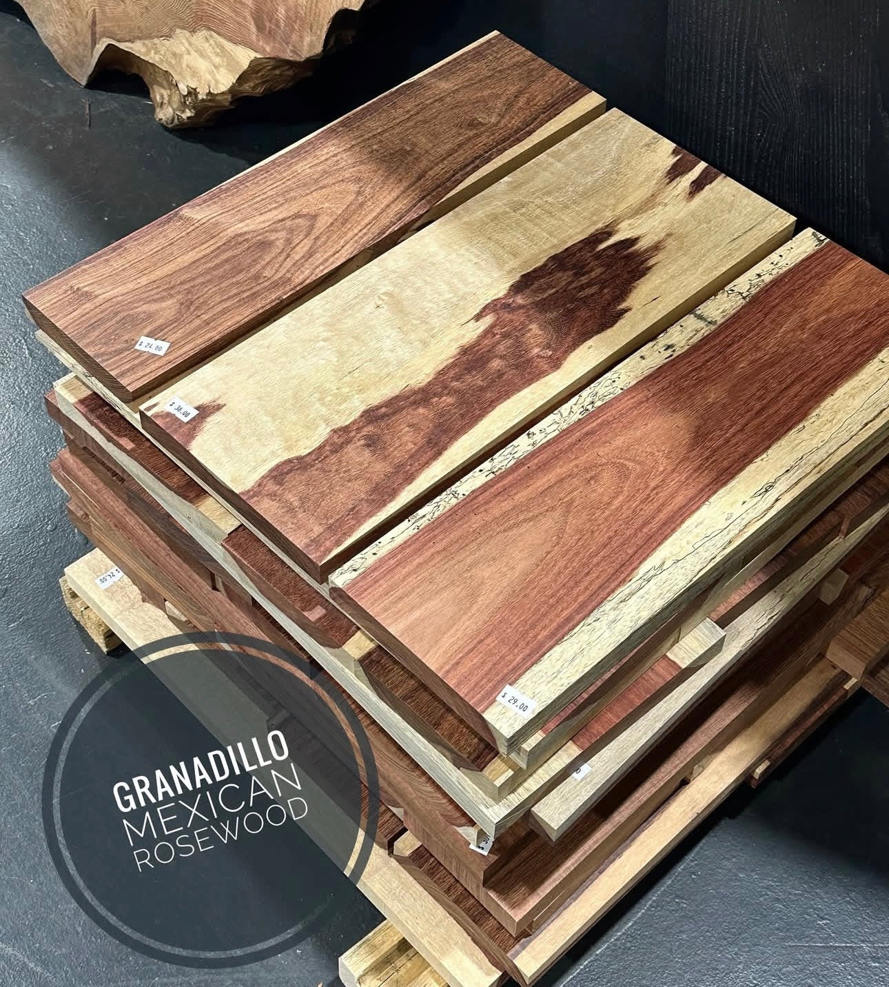 Granadillo S4S Pre-Cut Hobby Pack - 4 Boards - 20" Long