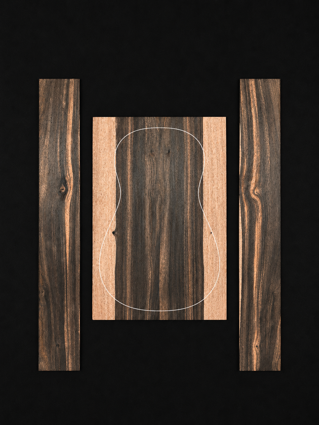 Macassar Ebony Dreadnought Back and Sides - 0025