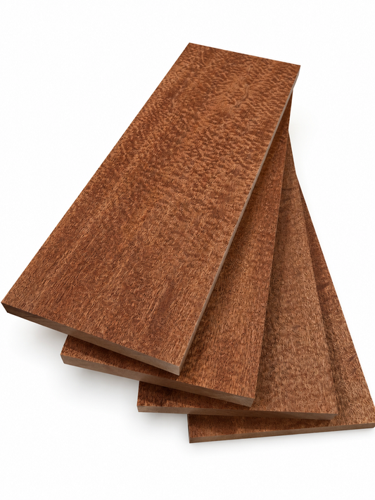 Sapele Pommele S4S Pre-Cut Hobby Pack - 4 Boards - 20" Long