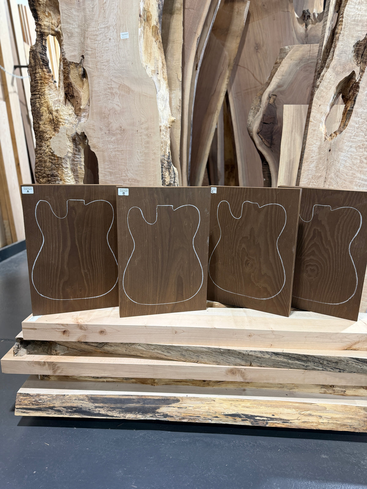 Roasted Ash Electric Guitar Blank - One Piece Body
