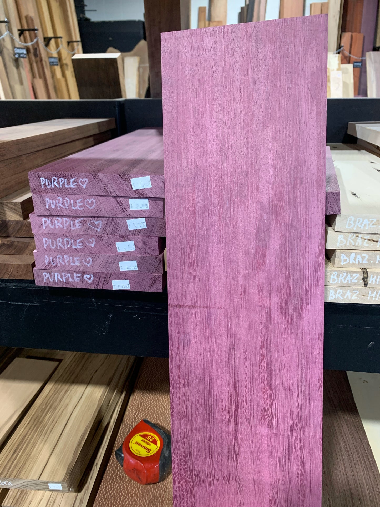 Purple Heart S4S Pre-Cut Hobby Pack - 4 Boards - 20" Long