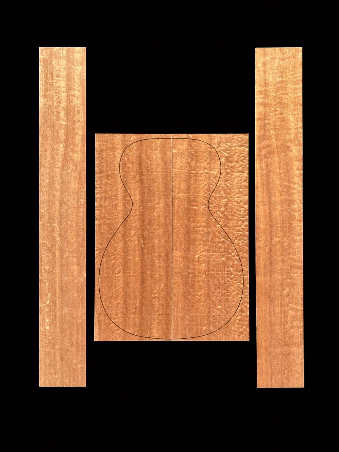 Sapele Pommele Dreadnought Back and Sides - 001