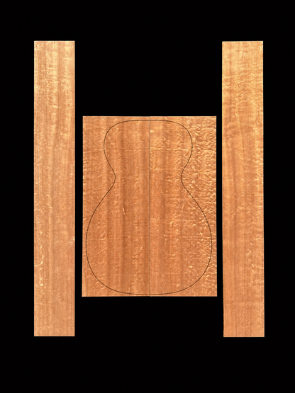 Sapele Pommele Dreadnought Back and Sides - 001