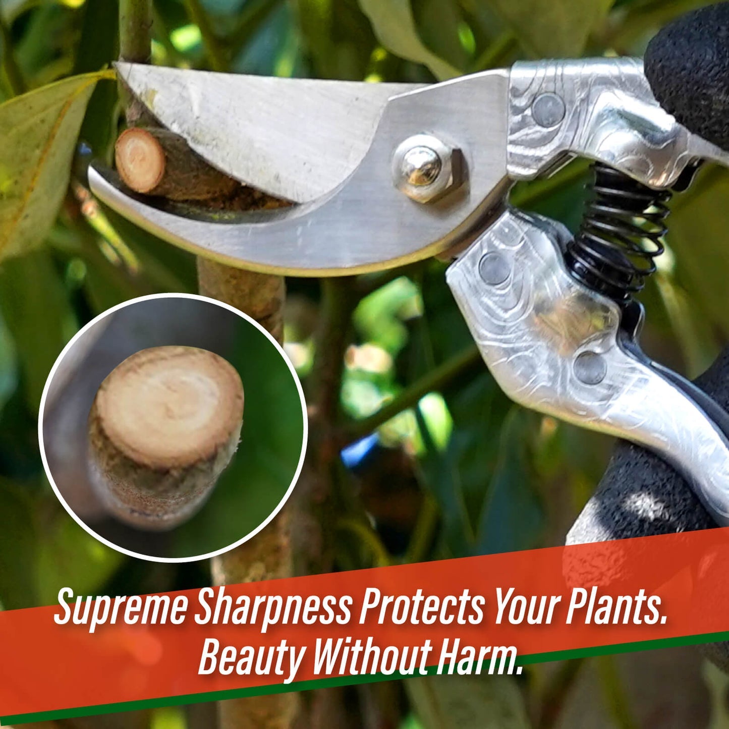 SUIZAN Japanese Bypass Pruning Shears 8.3 Inch