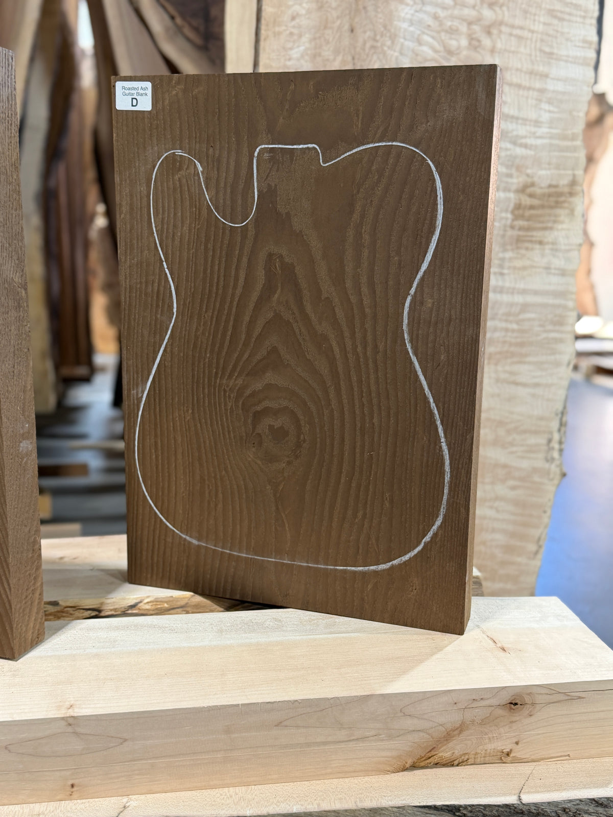 Roasted Ash Electric Guitar Blank - One Piece Body