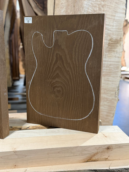 Roasted Ash Electric Guitar Blank - One Piece Body