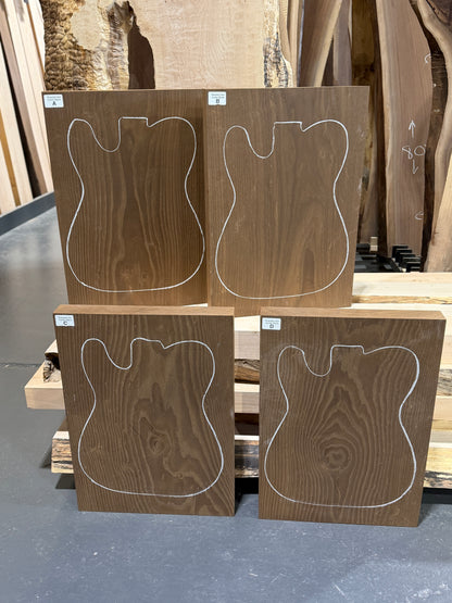 Roasted Ash Electric Guitar Blank - One Piece Body