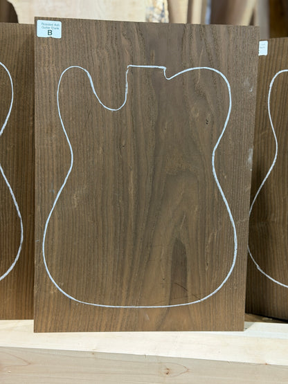 Roasted Ash Electric Guitar Blank - One Piece Body