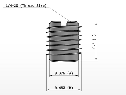 E-Z Knife™ Threaded Insert for Hard Wood - 303 Stainless - 1/4-20 (10 pack)