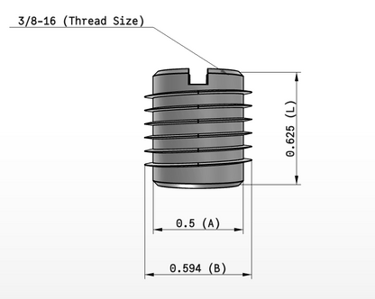 E-Z Knife™ Threaded Insert for Hard Wood - Stainless Steel - 3/8-16 (5 pack)