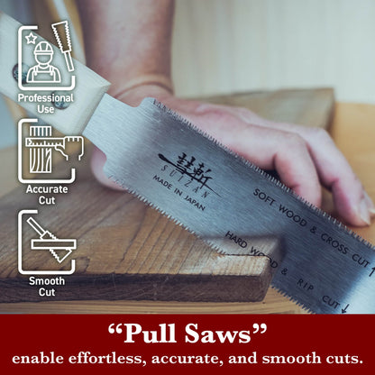 SUIZAN Japanese Hand Saw 6 Inch Flush Cut Trim Saw