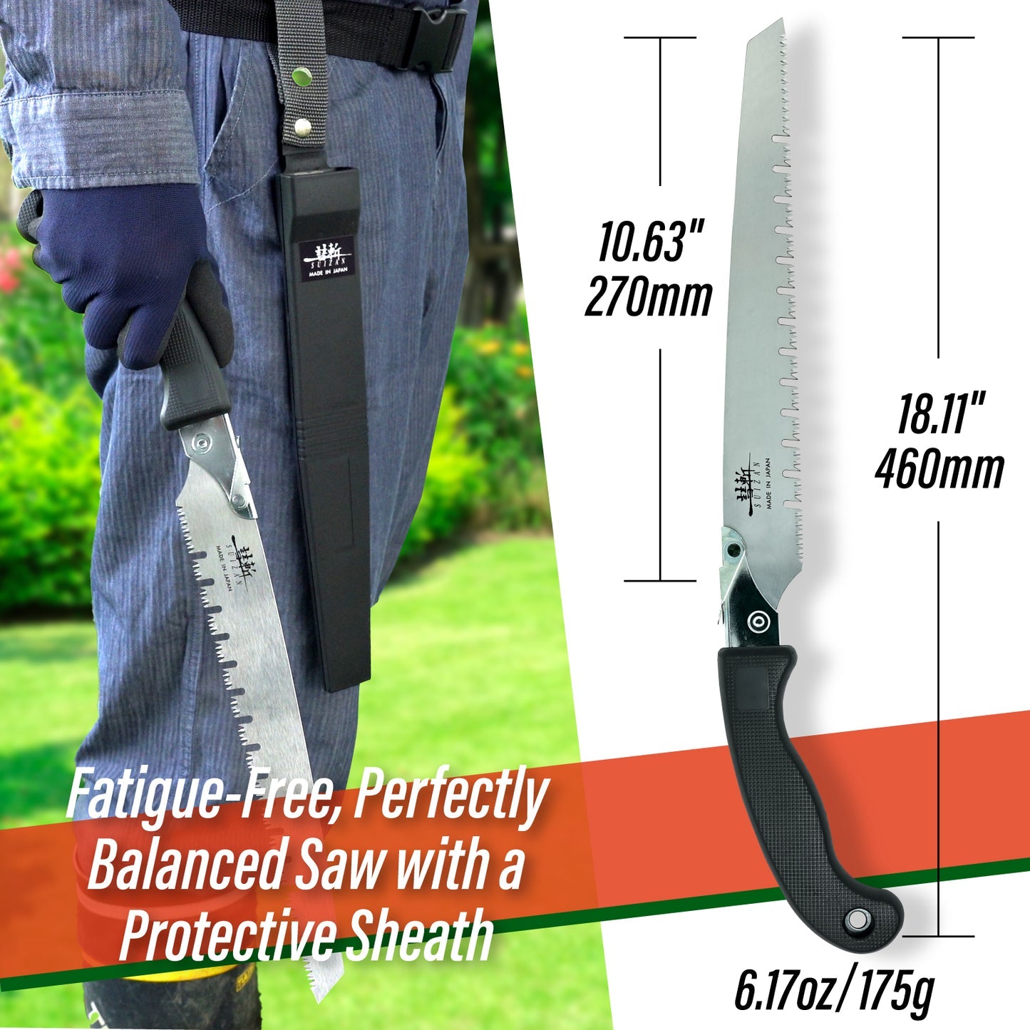 SUIZAN Japanese Pruning Saw 10.6"