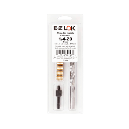 E-Z LOK Knife Threaded Insert Kit for Hardwood 1/4-20
